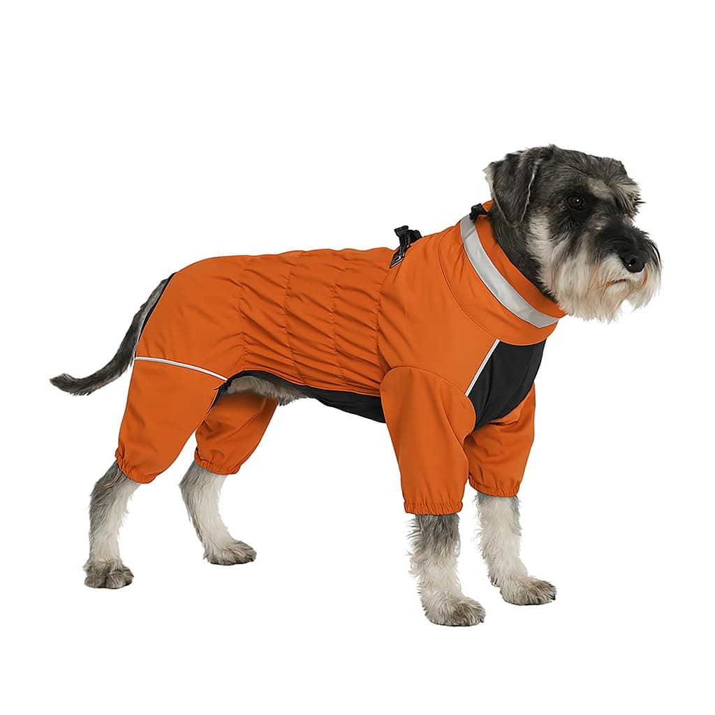 Winter Waterproof Dog Snowsuit – Full Body Outdoor Jacket with Leash Ring, Fleece Lining, Windproof Reflective 4-Leg Dog Coat for Small to Large Dogs Teal Blue 3XL
