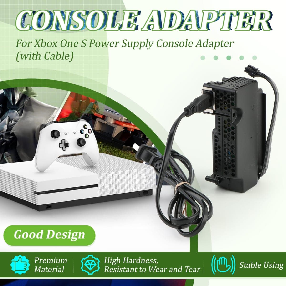 for Xbox One S Power Supply Replacement for Xbox One S Internal Power Supply Source with AC Adapter Console Accessories Parts with Power Cable Fixing Repair Tools thumbnail 4