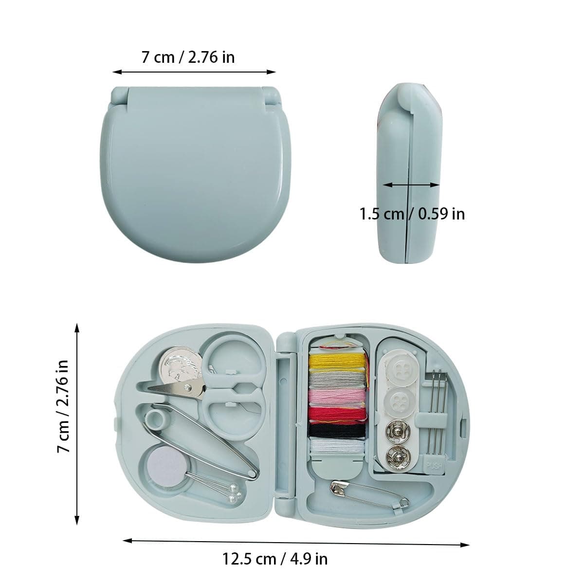 2 Pack Mini Travel Sewing Kit, Portable Travel Sewing Box Kit, Portable Heart-Shaped Box thumbnail 3