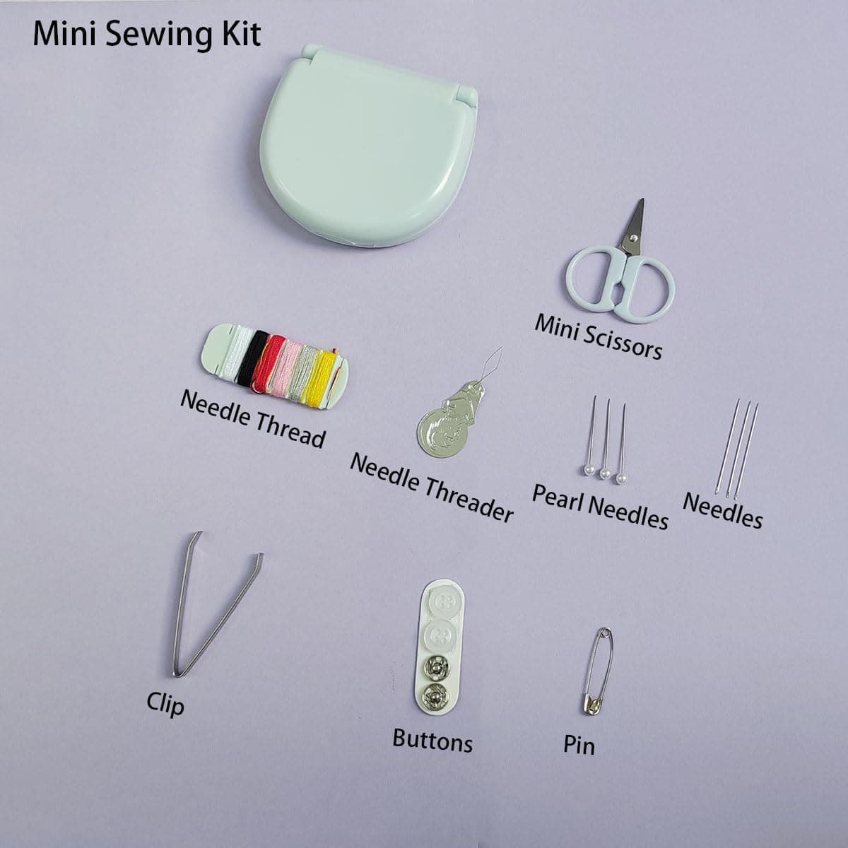 2 Pack Mini Travel Sewing Kit, Portable Travel Sewing Box Kit, Portable Heart-Shaped Box thumbnail 5