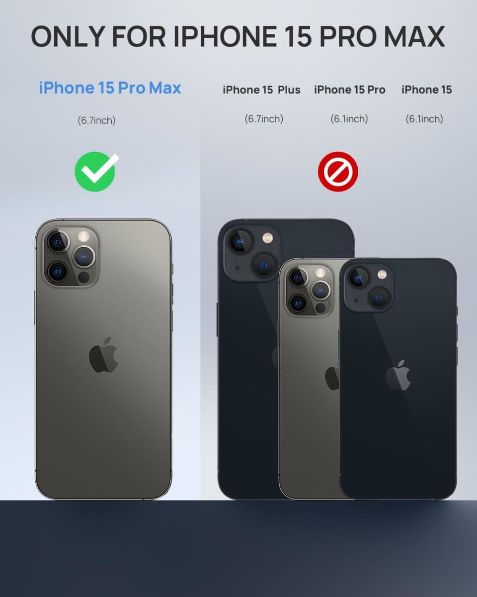 Lanhiem Magnetic for iPhone 15 Pro Max Waterproof Case, Built-in Privacy Screen Protector, Compatible with MagSafe, Anti-Spy Full Body Phone Case for iPhone 15 Pro Max 6.7", Black thumbnail 5