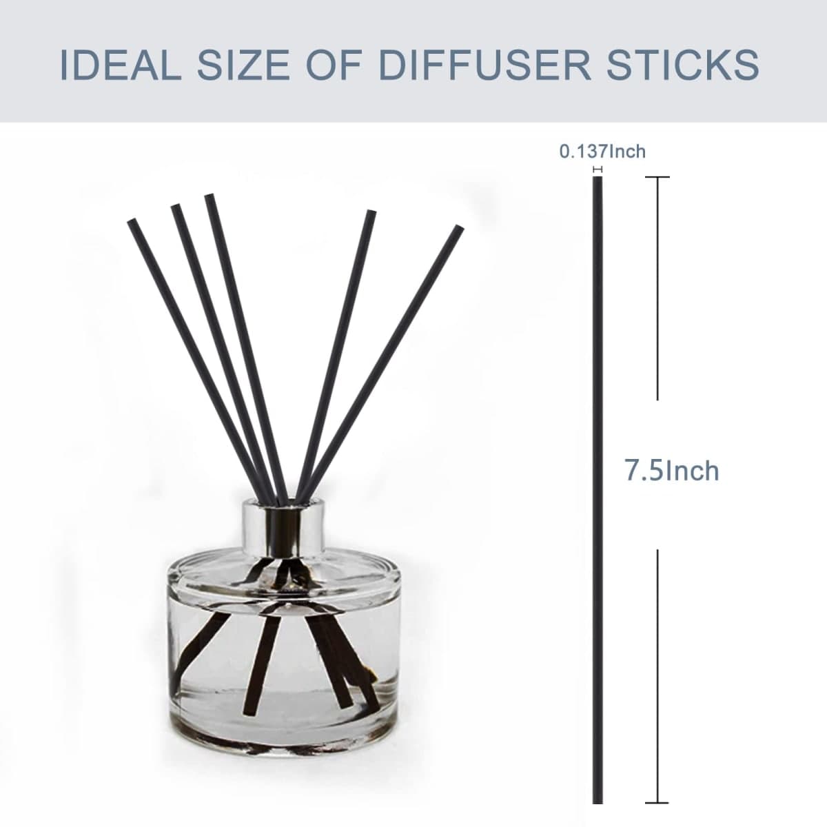 HOSSIAN 50pcs Reed Diffuser Sticks- Black Fibre Reed Diffuser Sticks-Thick Diffuser Reeds Sticks-Diffuser Sticks for Diffuser Oils Fragrance Refill-Fibre Reeds for Diffusers thumbnail 2
