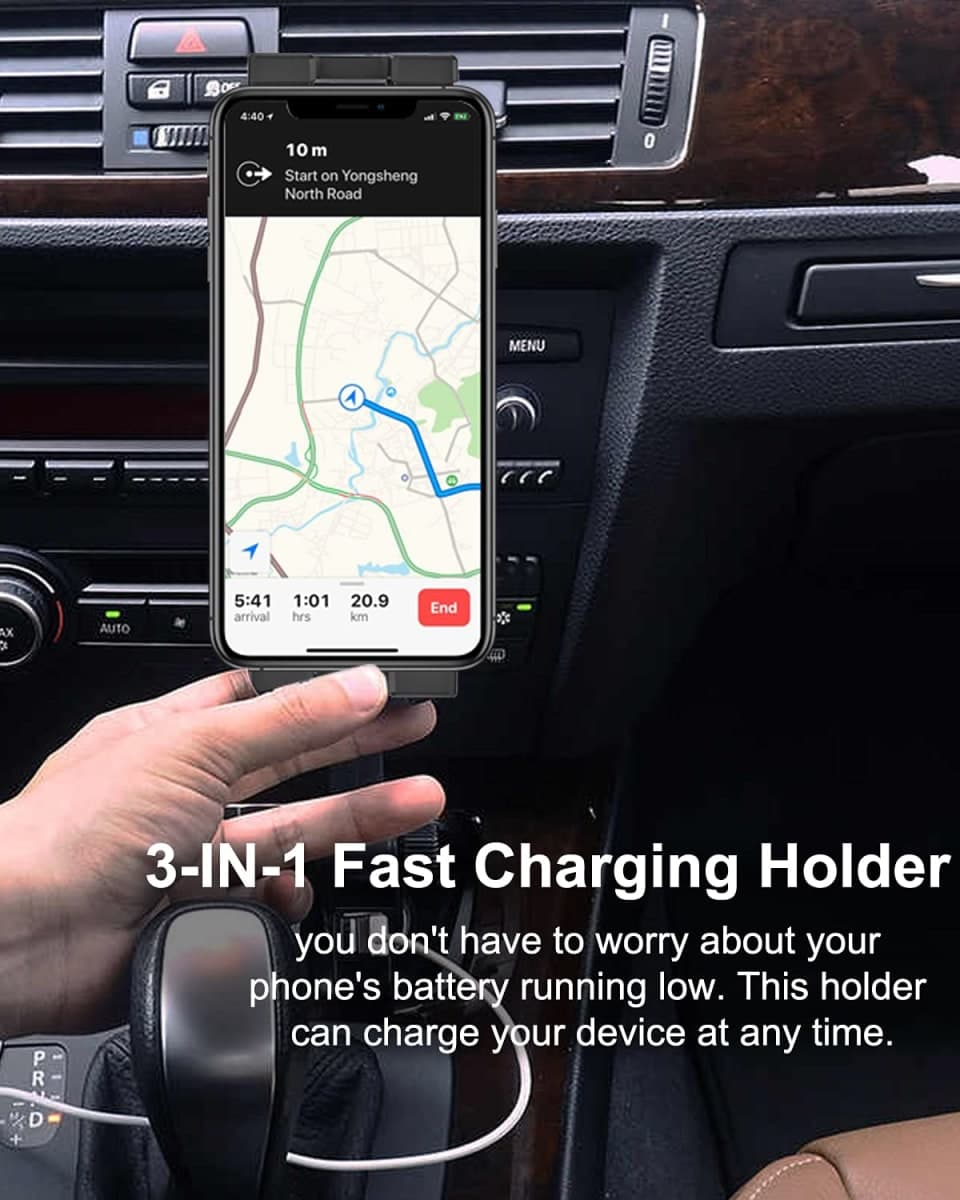 woleyi Cigarette Lighter Car Phone Mount [Dual USB Charger] Fast Charging Cig Lighter Cell Phone Holder, Phone Holders for Your Car for iPhone Air 17 Pro Max, 16 15 14 13 12 Plus, S25, All Smartphones thumbnail 2