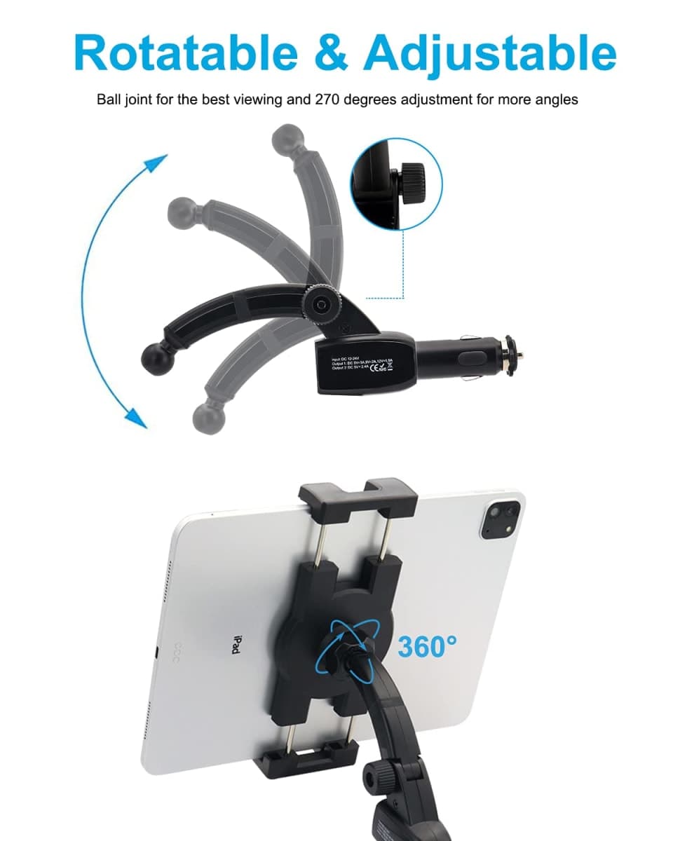 woleyi Cigarette Lighter Car Phone Mount [Dual USB Charger] Fast Charging Cig Lighter Cell Phone Holder, Phone Holders for Your Car for iPhone Air 17 Pro Max, 16 15 14 13 12 Plus, S25, All Smartphones thumbnail 4