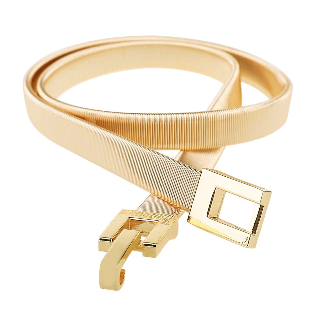 Tanpie Skinny Waist Belt of Women Elastic Metal Stretch Chain Belt Gold and Silver, A_gold, Medium: fits waist from 30"-33" thumbnail 4