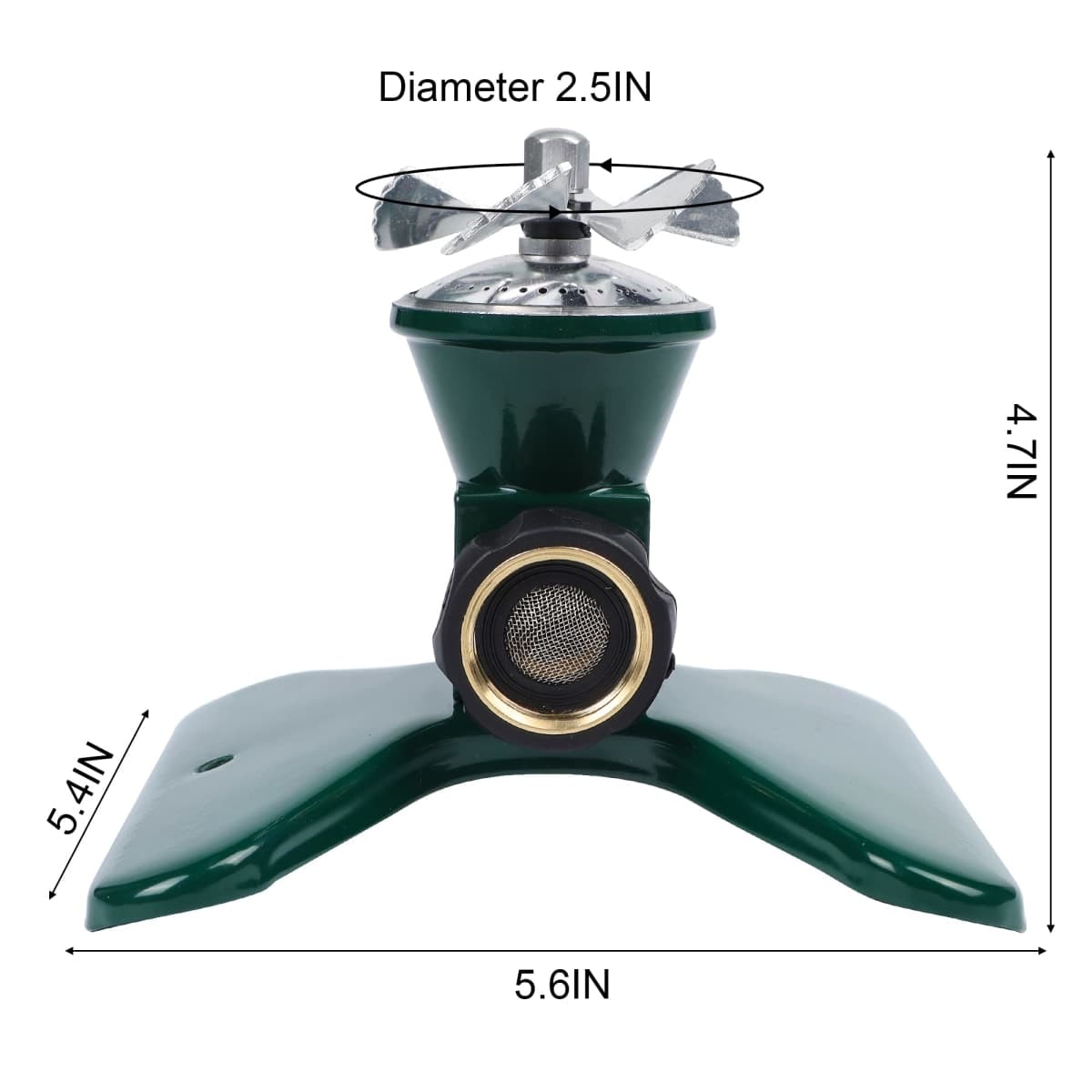 Biswing 3 Pack Lawn Sprinkler, Heavy Duty Metal Square Garden Sprinkler, 360 Degree Large Area Irrigation, Connectable Rotating Automatic Water Sprinklers for Yard Lawn Garden Watering thumbnail 4