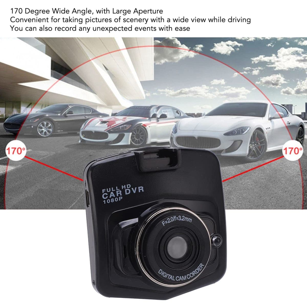 Car Camera 1080P Dash Camera for Cars, Night Vision Dash Cam Front and Rear with 32G SD Card, FHD DVR Car Dashboard Camera with G Sensor, Parking Monitor, Loop Recording, Motion thumbnail 3