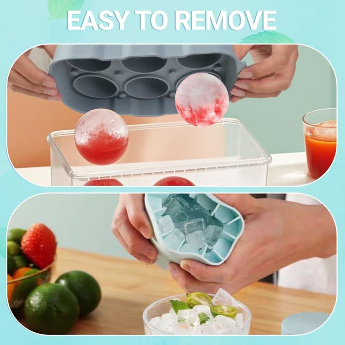 1 Cup Silicone Freezer Tray with Lids, Perfect for Storing Broth, Leftovers, Rice, Sauce and More, Silicone Soup Freezer Molds for Meal Prepping - Blueberry - 2-Pack thumbnail 2