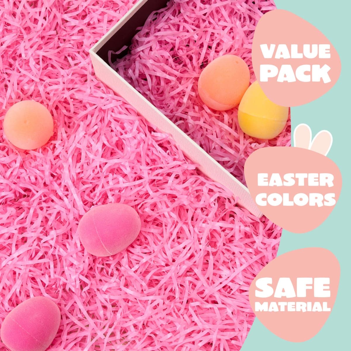 JOYIN 32 Oz Multicolor Easter Grass, Recyclable Grass Shred Pastel 4 Colors for Easter Egg Hunt,DIY Gift Wrapping, Stuffer Party Supplies(Pink, Yellow, Sky Blue, Green) thumbnail 3