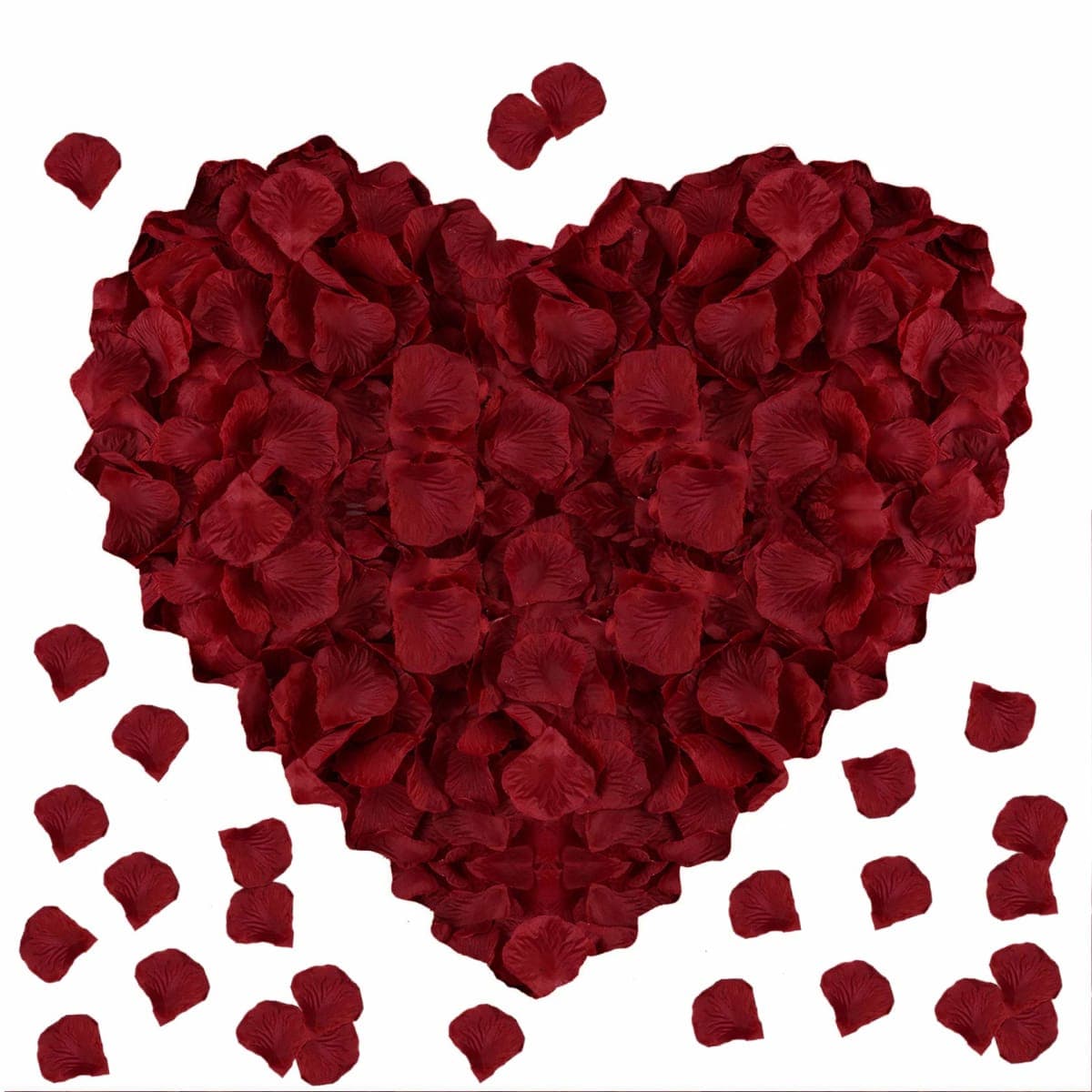 AWCCXMYM 1000PCS Wine Red Fake Rose Petals for Romantic Night Romantic Festive Atmosphere Creation for Marriage Proposa Wedding Decoration Party Activities — image 1