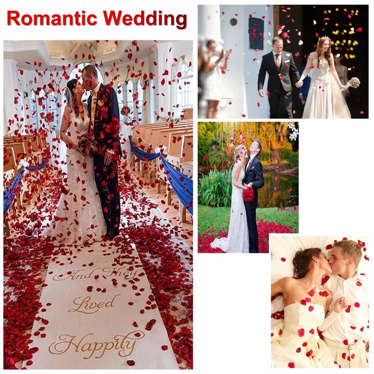 AWCCXMYM 1000PCS Wine Red Fake Rose Petals for Romantic Night Romantic Festive Atmosphere Creation for Marriage Proposa Wedding Decoration Party Activities thumbnail 5