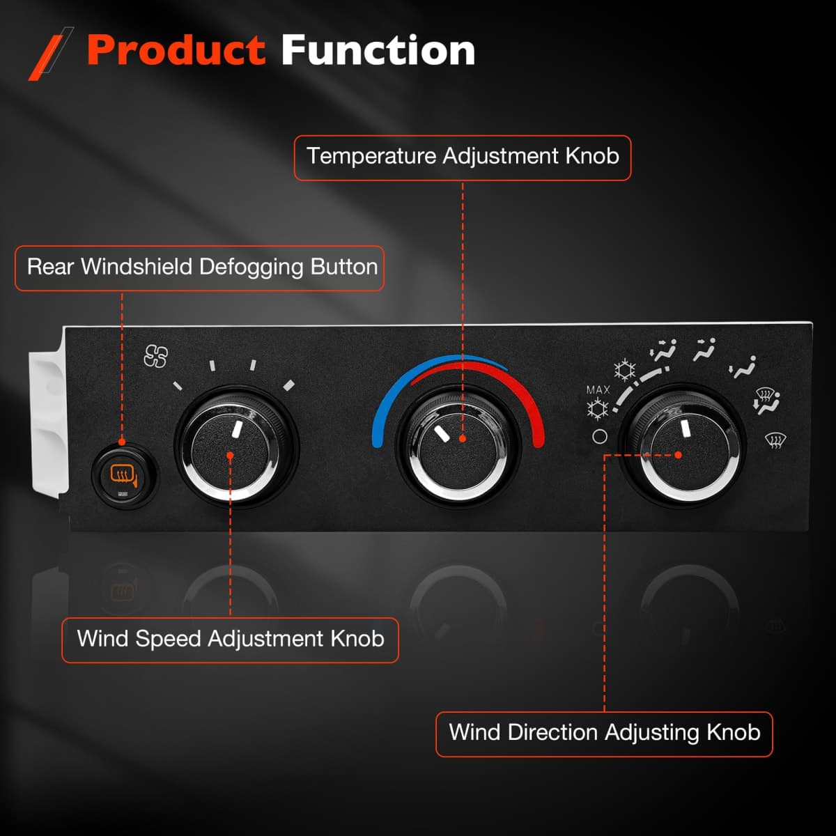 599-294 Front Climate Control Module A/C Heater Air Conditioning Panel, Compatible with 2008-2014 Chevy Express/GMC Savana 1500, 2008-2022 Express/Savana 2500 3500, 2009-2021 Express/Savana 4500 thumbnail 4