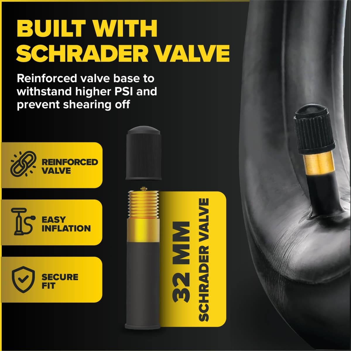 Ultraverse 20 x 3.0 Inner Tube Set with Schrader Valve - Ideal for Mountain Bikes & E-Bikes with 20-Inch Fat Tires - Durable & Reliable Performance- 2 Pack with Tire Levers thumbnail 4