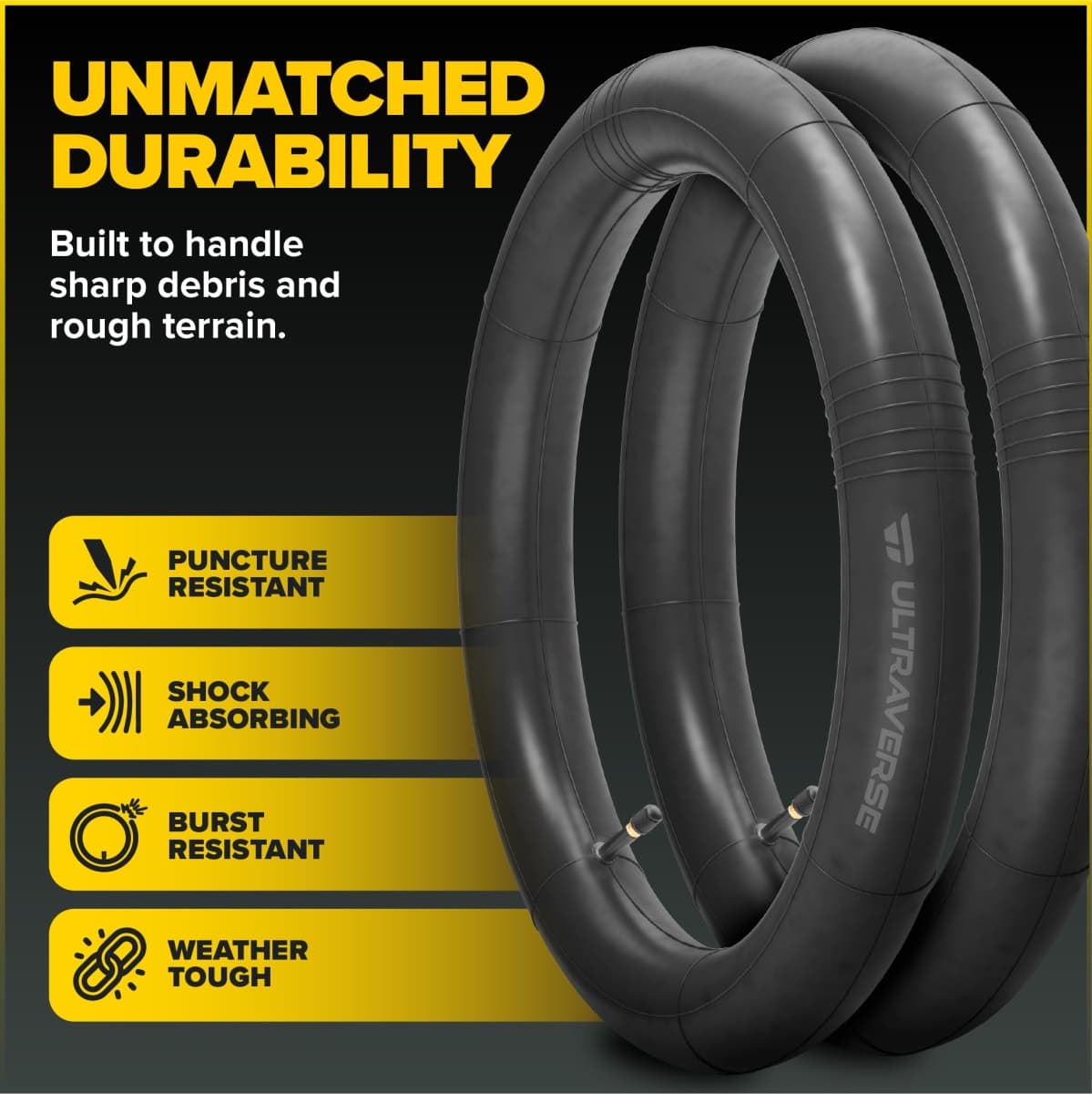 Ultraverse 20 x 3.0 Inner Tube Set with Schrader Valve - Ideal for Mountain Bikes & E-Bikes with 20-Inch Fat Tires - Durable & Reliable Performance- 2 Pack with Tire Levers thumbnail 5