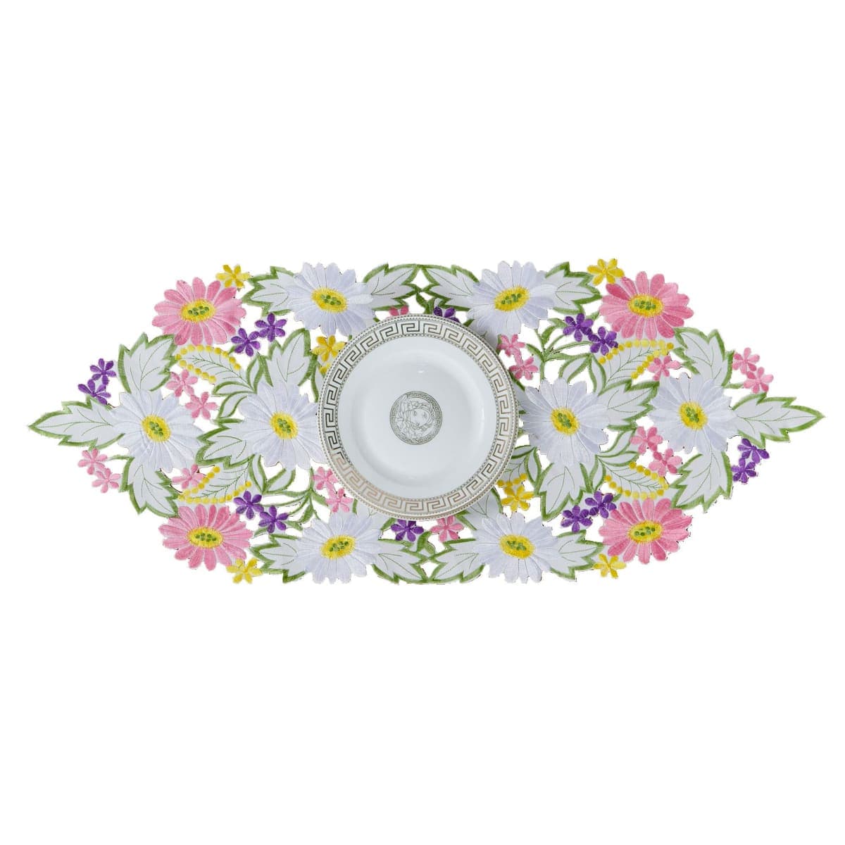 AMARED Spring Daisy Table Runners Embroidered Flowery Table Linen for Home Decoration 13 X 34 Inch thumbnail 2