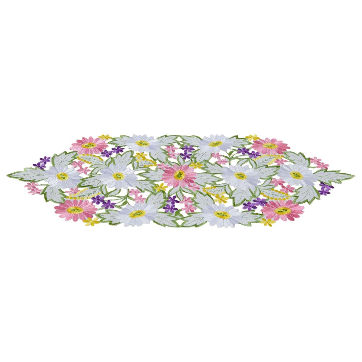 AMARED Spring Daisy Table Runners Embroidered Flowery Table Linen for Home Decoration 13 X 34 Inch thumbnail 3
