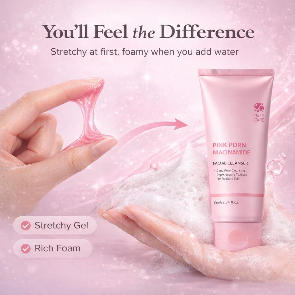 GOERTI Facial Cleanser PDRN Marshmallow Whip Cleanser | Deep Cleansing Foam for Pore Care, Blackhead Care, Uneven Skin Tone with Salmon Extract PDRN, Low pH Hydrating and Nourishing Face Wash thumbnail 3