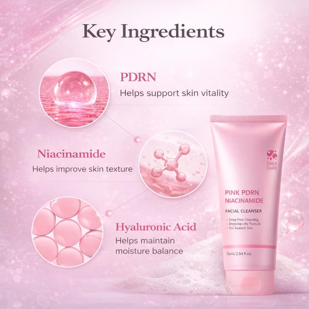 GOERTI Facial Cleanser PDRN Marshmallow Whip Cleanser | Deep Cleansing Foam for Pore Care, Blackhead Care, Uneven Skin Tone with Salmon Extract PDRN, Low pH Hydrating and Nourishing Face Wash thumbnail 4