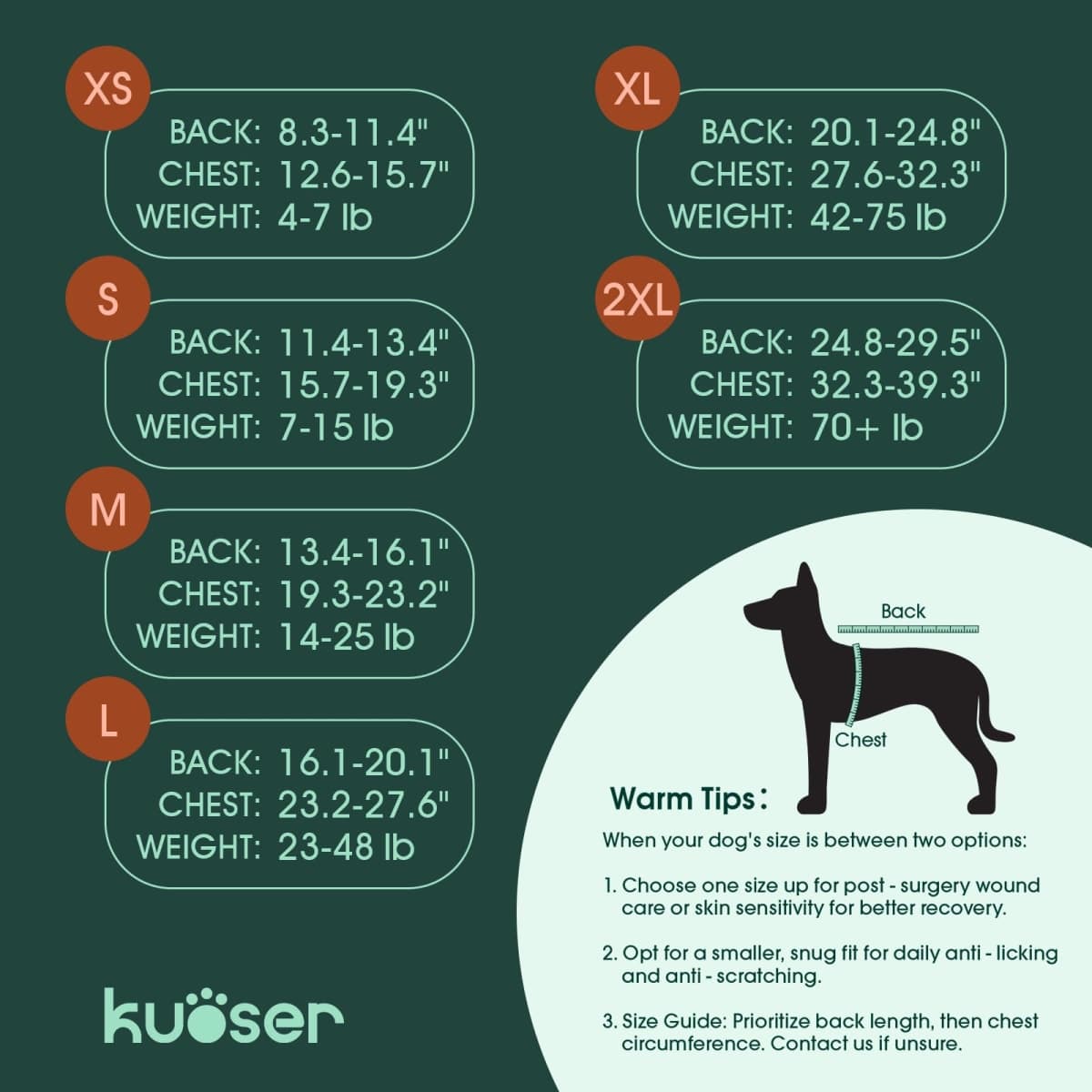 Kuoser Dog Recovery Suit Female, Dog Onesie for Surgery, Female Spay and Male Neuter Onesie for Post-Op Care, Prevent Licking Puppy Onesies thumbnail 2
