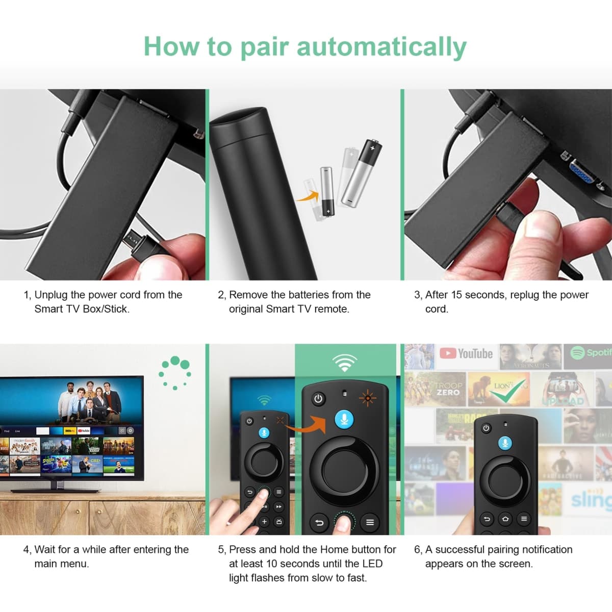 Replacement Voice Remote Fit for All Fire-Series TV Cube/Stick, Compatible with Firestick 4K Max/4K/Stick/Lite/HD, Fit for All Hisense, TCL, Insignia-Pioneer-Omni QLED Series, Not for Roku thumbnail 3