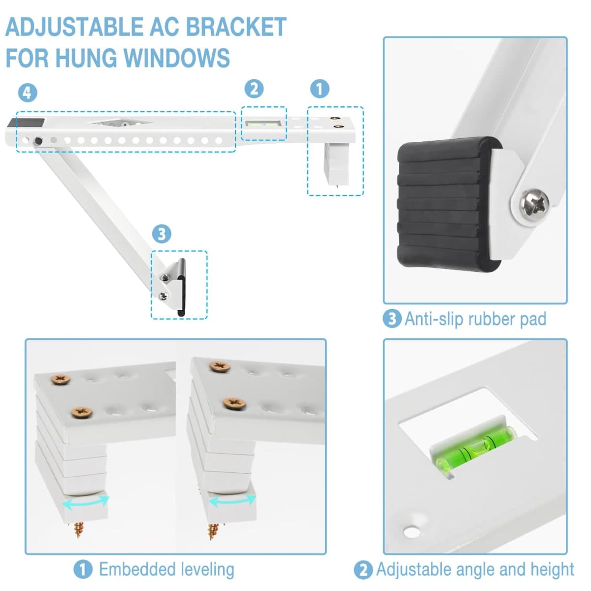HOXHA Universal Window Air Conditioner Bracket for Hanging Windows - Supports up to 85 lbs thumbnail 3