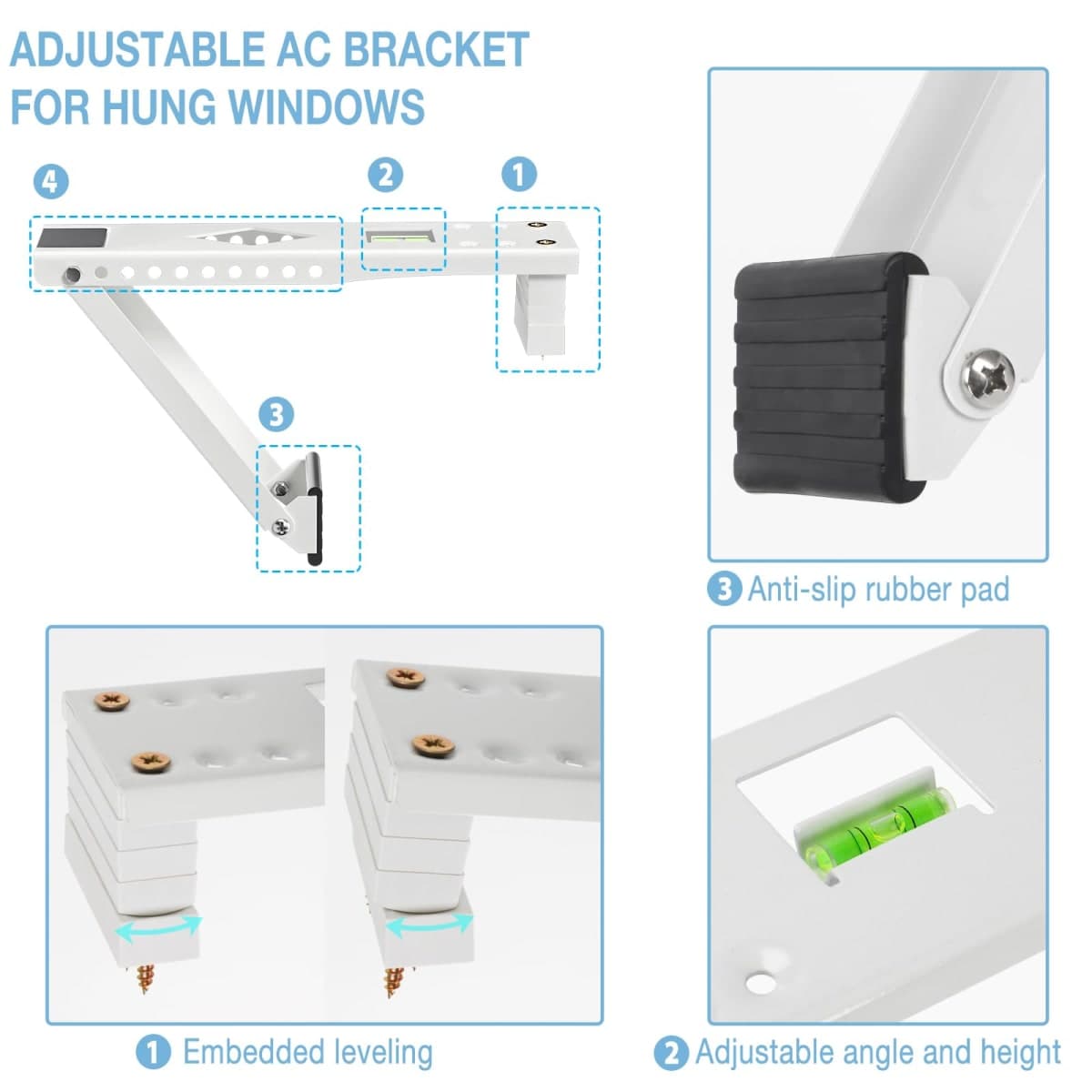 HOXHA Universal Window Air Conditioner Bracket for Hanging Windows - Supports up to 85 lbs thumbnail 4