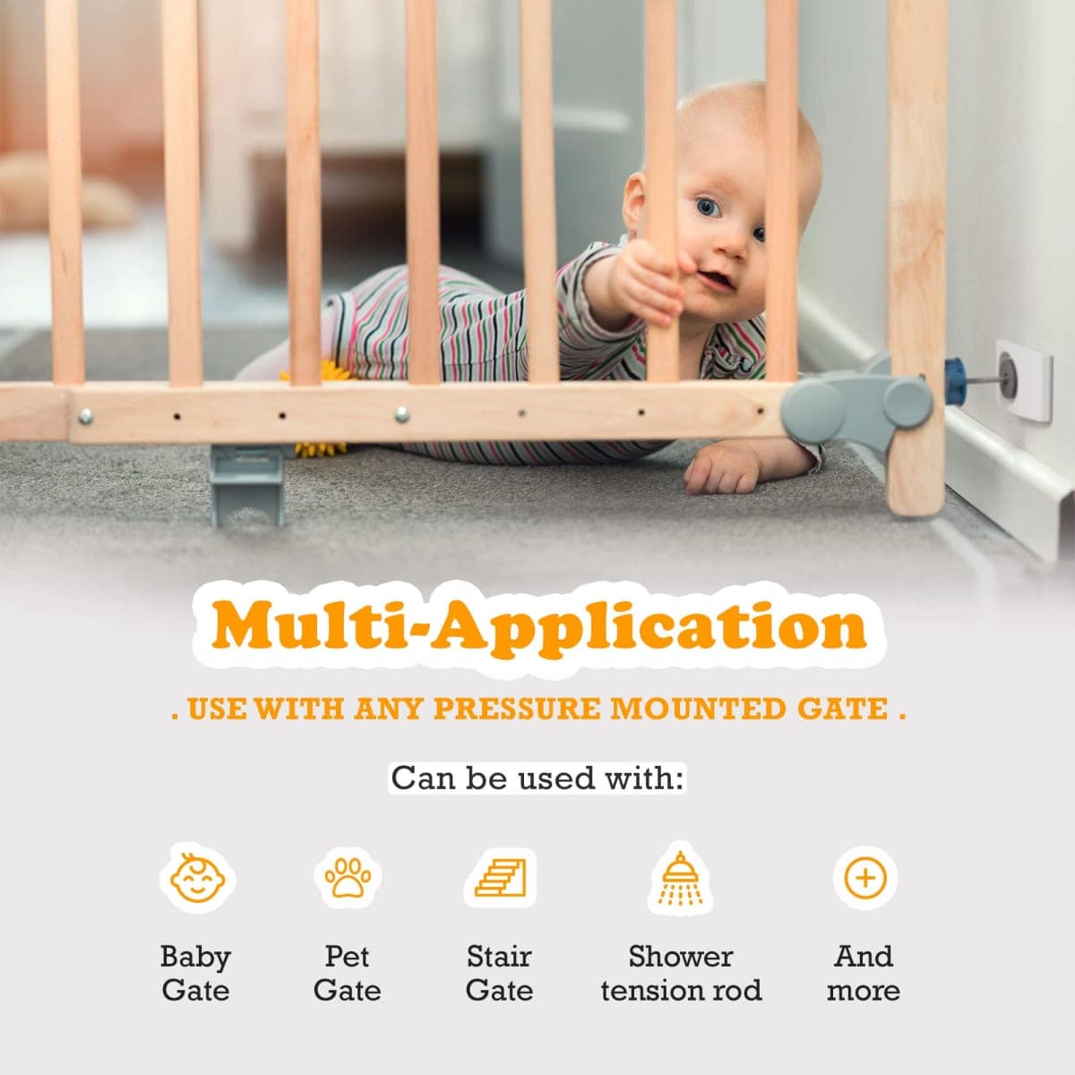 Wall Nanny - Baby Gate Wall Protector (Made in USA) Protect Walls & Doorways from Pet & Dog Gates - No Safety Hazard on Bottom Spindles - for Child Pressure Mounted Stair Safety Gate Wall Cup - 4-Pack thumbnail 5