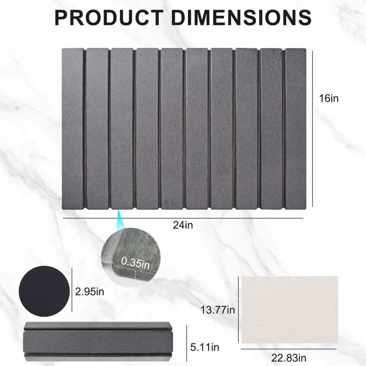 Stone Drying Mat for Kitchen Counter, 24x16 Inch Foldable Diatomaceous Earth Stone Sink, Fast Absorbing Dish Drying Mats for Dishes Bottles Cups, Match any Countertop (White, 24x16 Inch) thumbnail 4