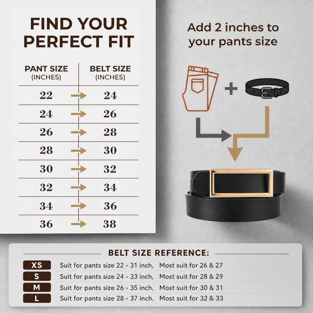 INSIGHTER Genuine Leather Belt for Women Waist Skinny Dress Belt for Jeans Pants 0.93" Width Black Red Brown White, Brown Leather Belt, L: Suit for Pant Size 30-35 thumbnail 3