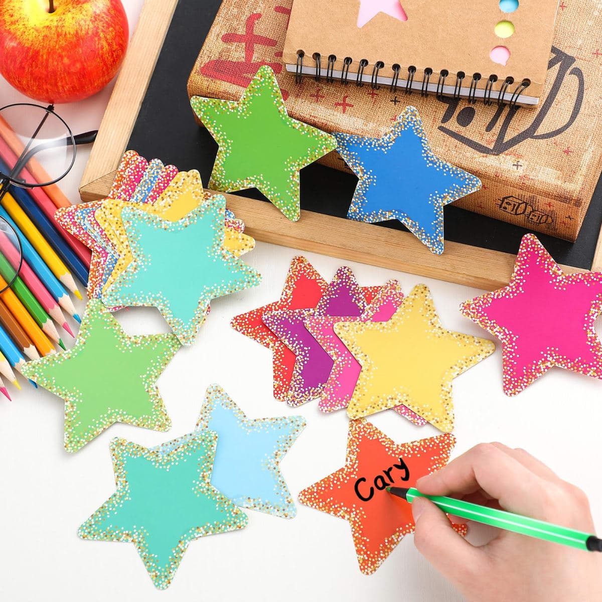 Seajan 108 Pcs Confetti Star Cutouts for Classroom 3.5 Inch Small Bulletin Board Paper Star Decor Assorted Colors Accent for DIY Craft Office School Projects Party Supplies thumbnail 3