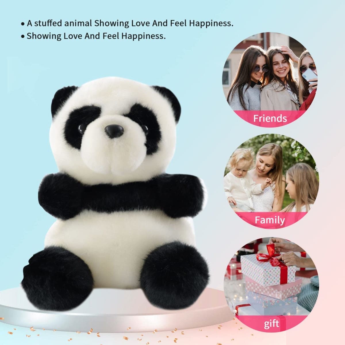 Sew Butiful 8.6" Panda Stuffed Animals Plush, Cute Plushies for Animal Themed Parties Teacher Student Award, Animal Toys for Baby, Boy, Girls, Great for Nursery, Room Decor, Bed (Panda) thumbnail 2