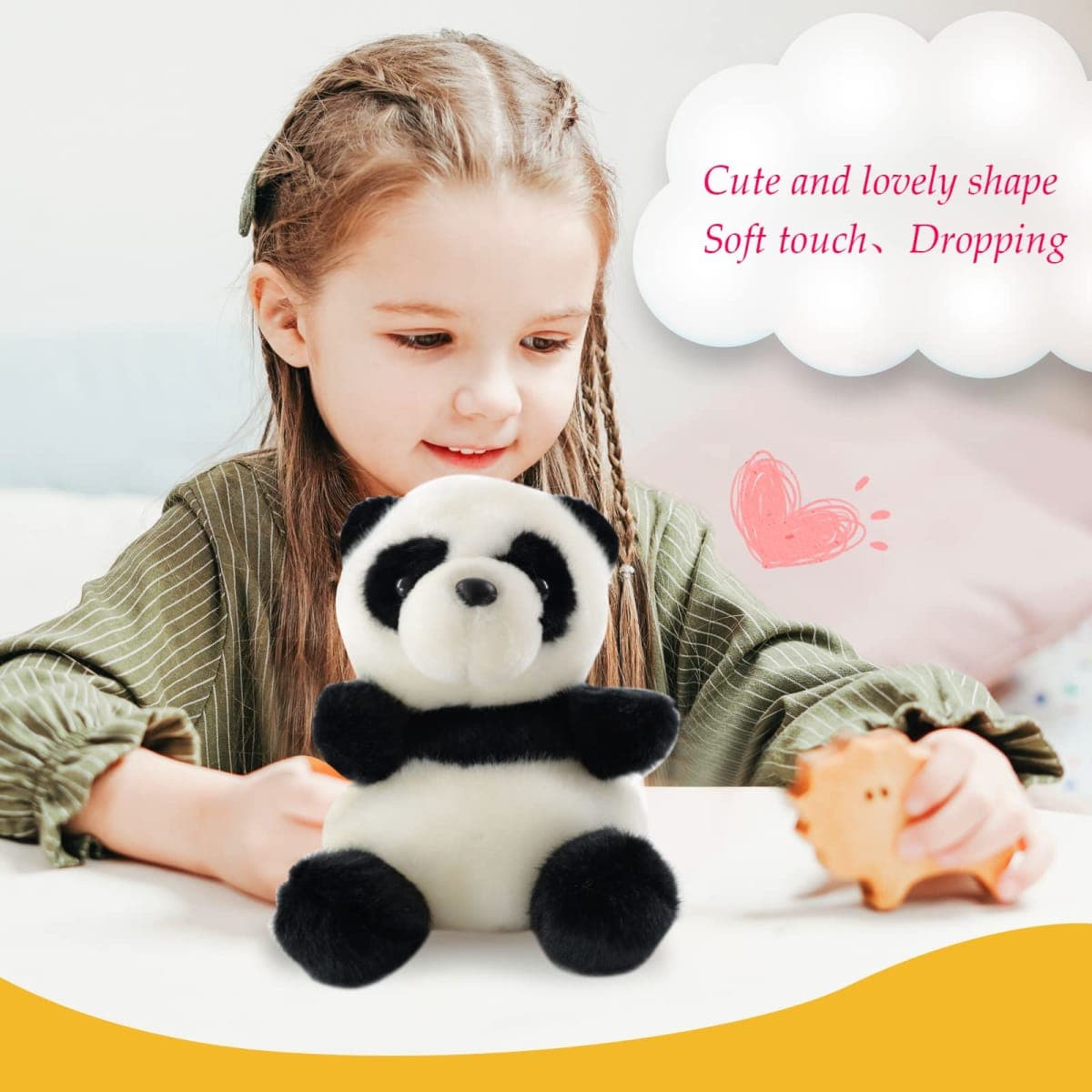 Sew Butiful 8.6" Panda Stuffed Animals Plush, Cute Plushies for Animal Themed Parties Teacher Student Award, Animal Toys for Baby, Boy, Girls, Great for Nursery, Room Decor, Bed (Panda) thumbnail 3