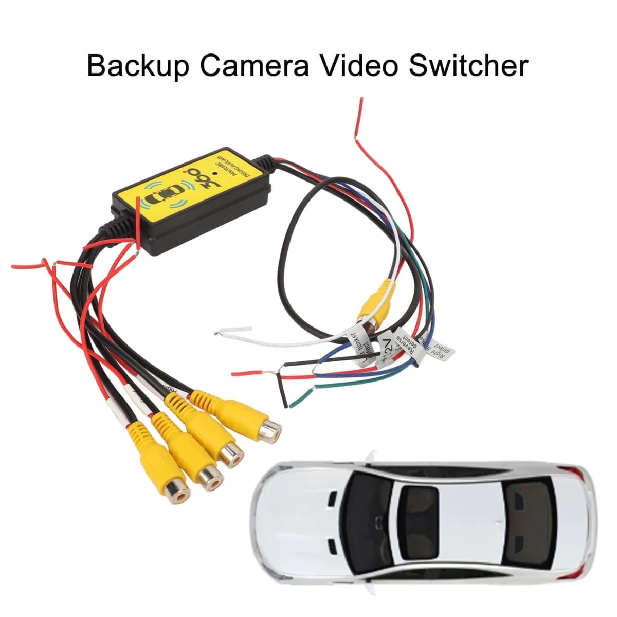Aramox Intelligent Car Backup Camera Splitter Switch, 4 Input & 1 Output, Includes Convenient Remote Control, Car Video Switcher Converter thumbnail 2