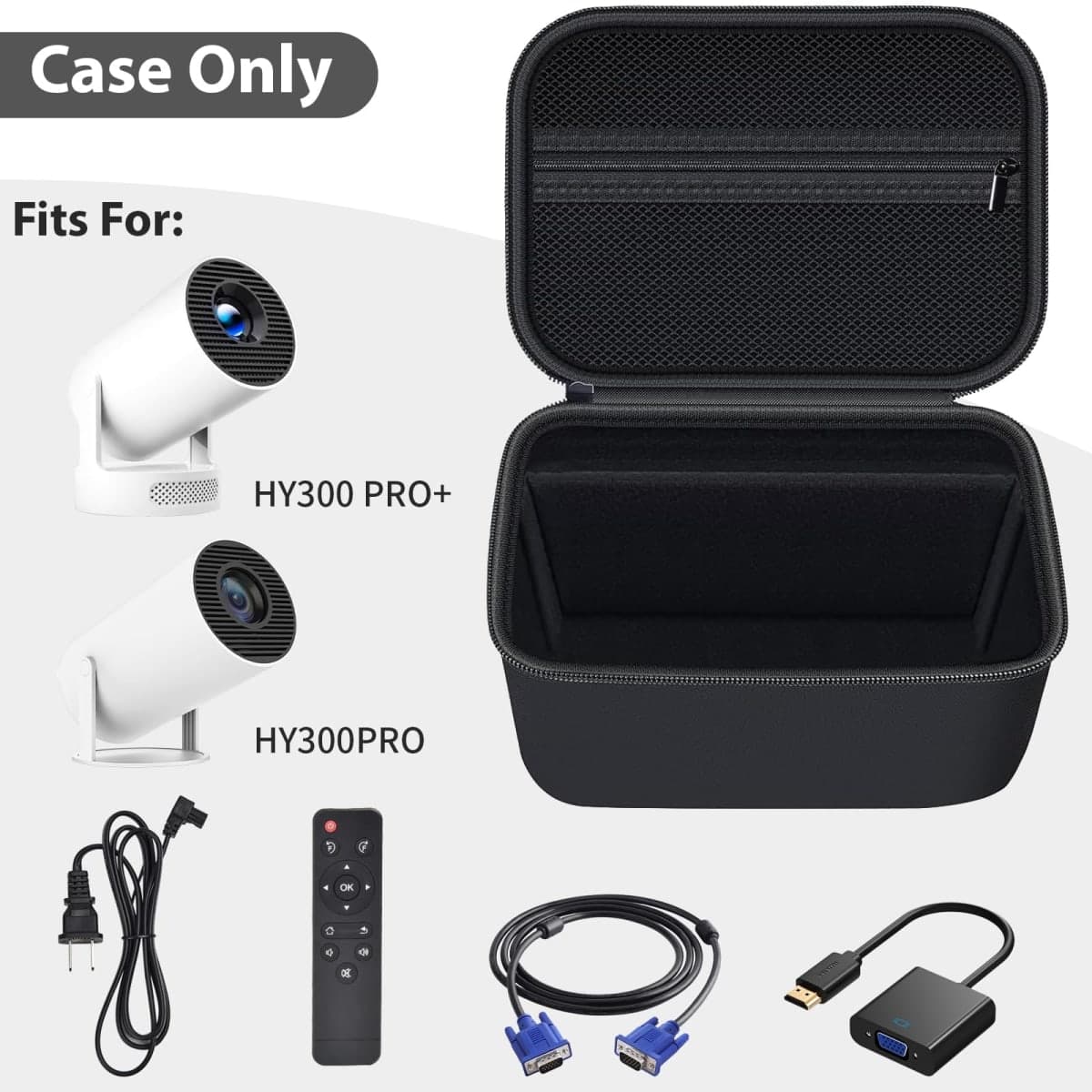 Grapsa Mini Projector Case Compatible with Magcubic, Alwtniet, Limimart, Aubor, HIPPUS, Portable Projector 4K 1080P Support, Storage Holder Organizer, Accessories (Case Only) thumbnail 2