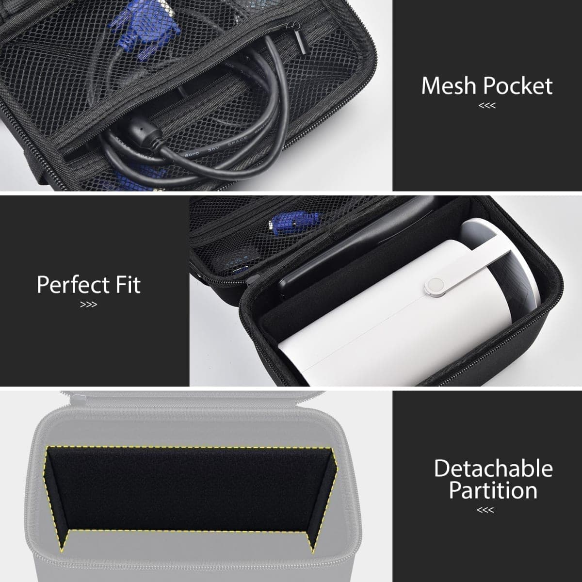 Grapsa Mini Projector Case Compatible with Magcubic, Alwtniet, Limimart, Aubor, HIPPUS, Portable Projector 4K 1080P Support, Storage Holder Organizer, Accessories (Case Only) thumbnail 3