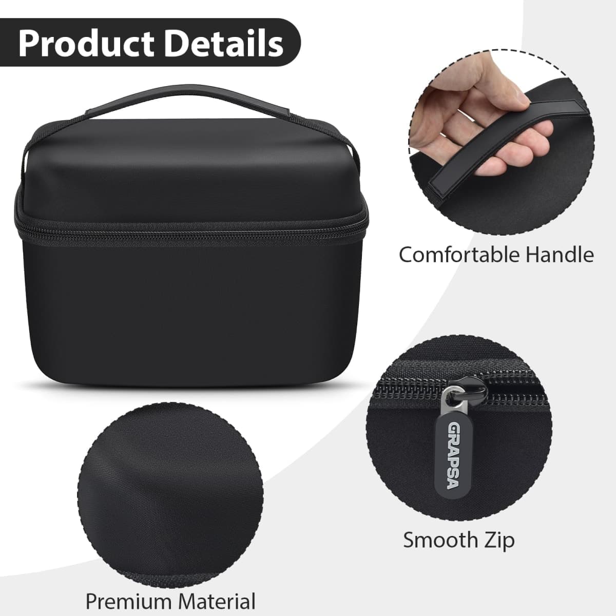 Grapsa Mini Projector Case Compatible with Magcubic, Alwtniet, Limimart, Aubor, HIPPUS, Portable Projector 4K 1080P Support, Storage Holder Organizer, Accessories (Case Only) thumbnail 4