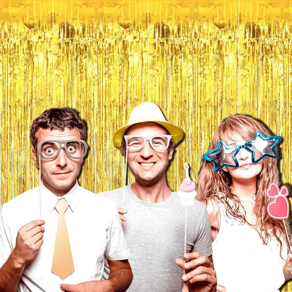8 Pack White Tinsel Foil Fringe Curtain Backdrop, 3.28Ft x 8.2Ft Metallic Streamers for Photo Booth, Birthday, Wedding, Valentine's Day, Mardi Gras, New Year, Disco Party Decorations thumbnail 4