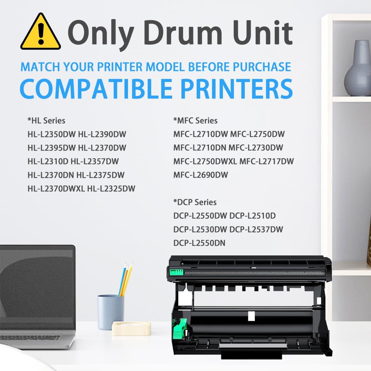 LCL Compatible Drum Unit Replacement for DR730 12000 Pages HL-L2310D HL-L2350DW HL-L2370DN MFC-L2710DW (Black) thumbnail 3