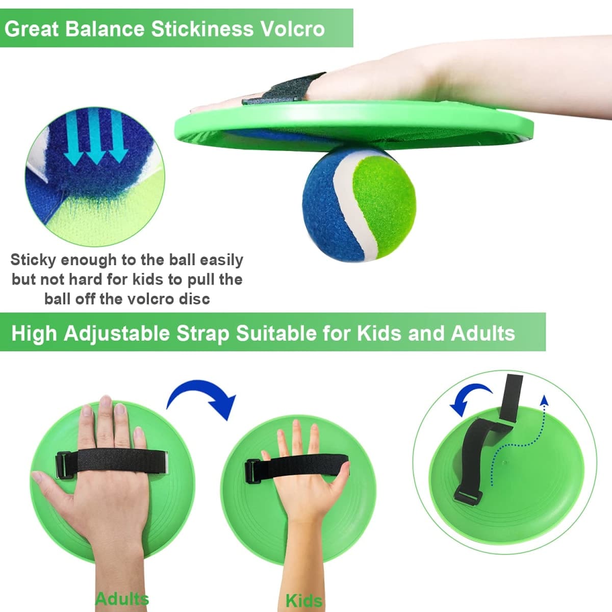 Jalunth Ball Catch Set Game Toss Paddle - Beach Toys Back Yard Outdoor Games Lawn Backyard Target Throw Catch Sticky Mitt Set Age 3 4 5 6 7 8 9 10 11 12 Years Old Boys Girls Kids Easter Gifts thumbnail 2