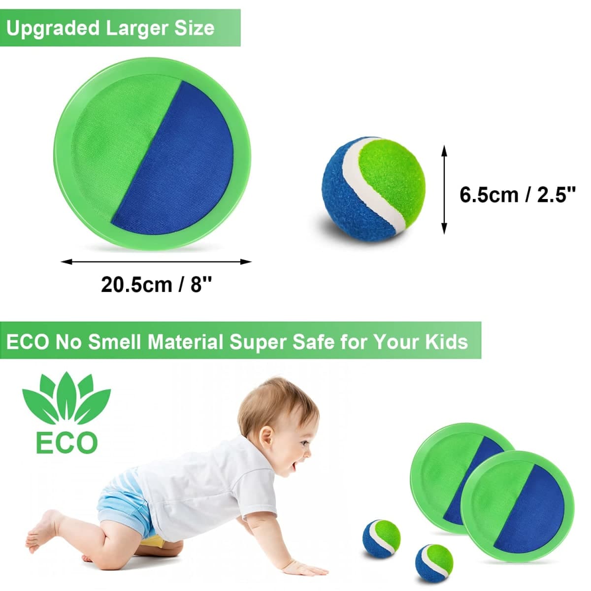 Jalunth Ball Catch Set Game Toss Paddle - Beach Toys Back Yard Outdoor Games Lawn Backyard Target Throw Catch Sticky Mitt Set Age 3 4 5 6 7 8 9 10 11 12 Years Old Boys Girls Kids Easter Gifts thumbnail 5