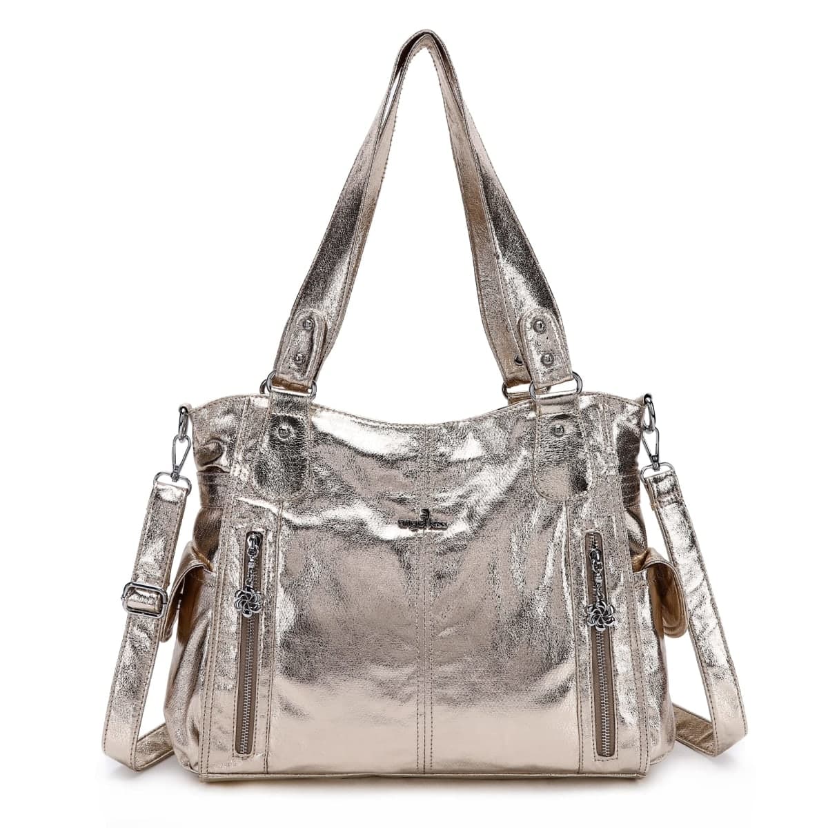 Handbags for Womens Top-Handle Hobo Purse Roomy Casual Shoulder Bagn PU Tote Satchel Purse for Womens, 1gold, X-Large — image 1