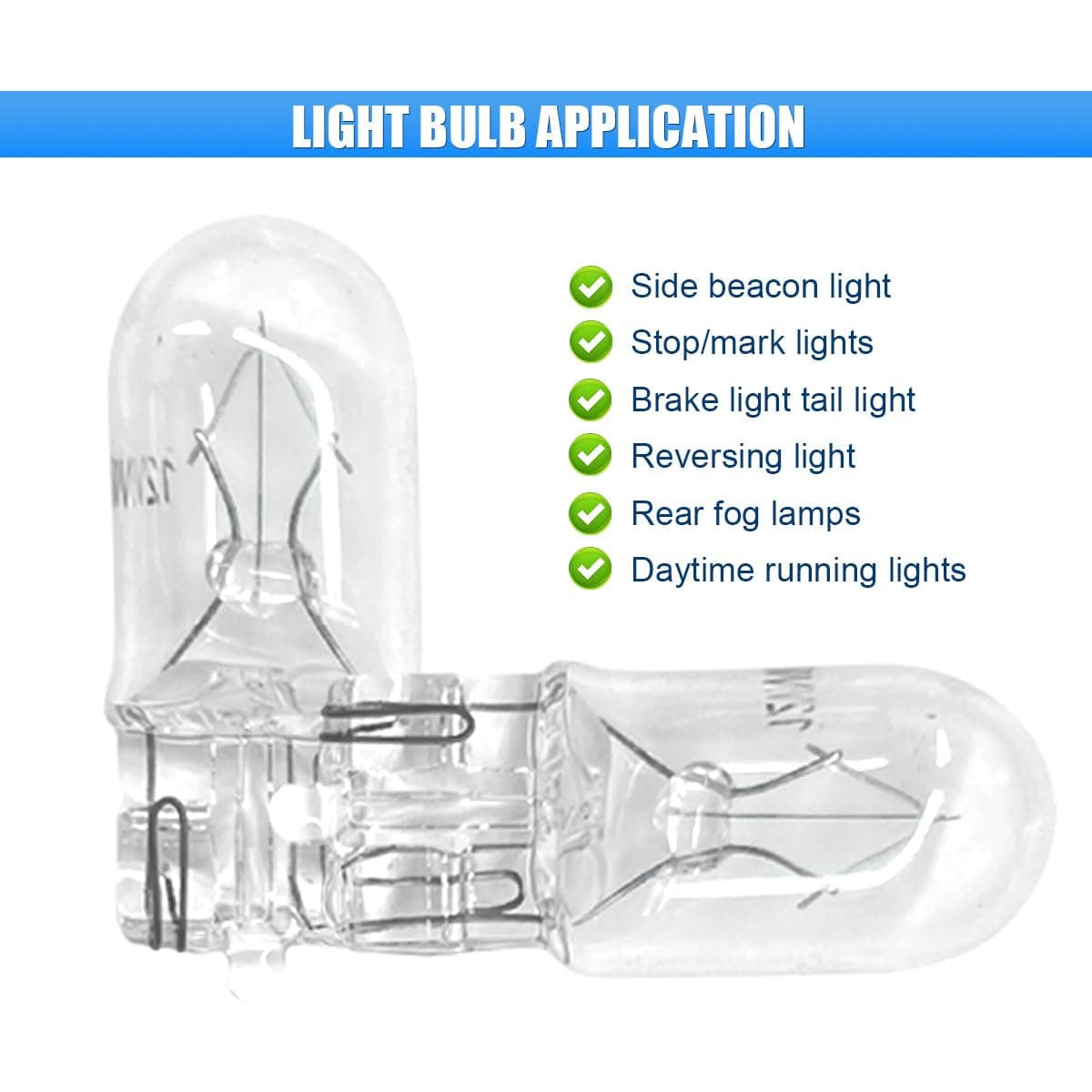 LAINLOY 10 PCS T10 12V 5W Car Flat Foot Mini Lights, Car Brake Light Turn Light Bulbs, Quartz Glass Instrument Lights, Halogen Width Indicator Lights, Auto Lighting Replacement Accessories (T10) thumbnail 4