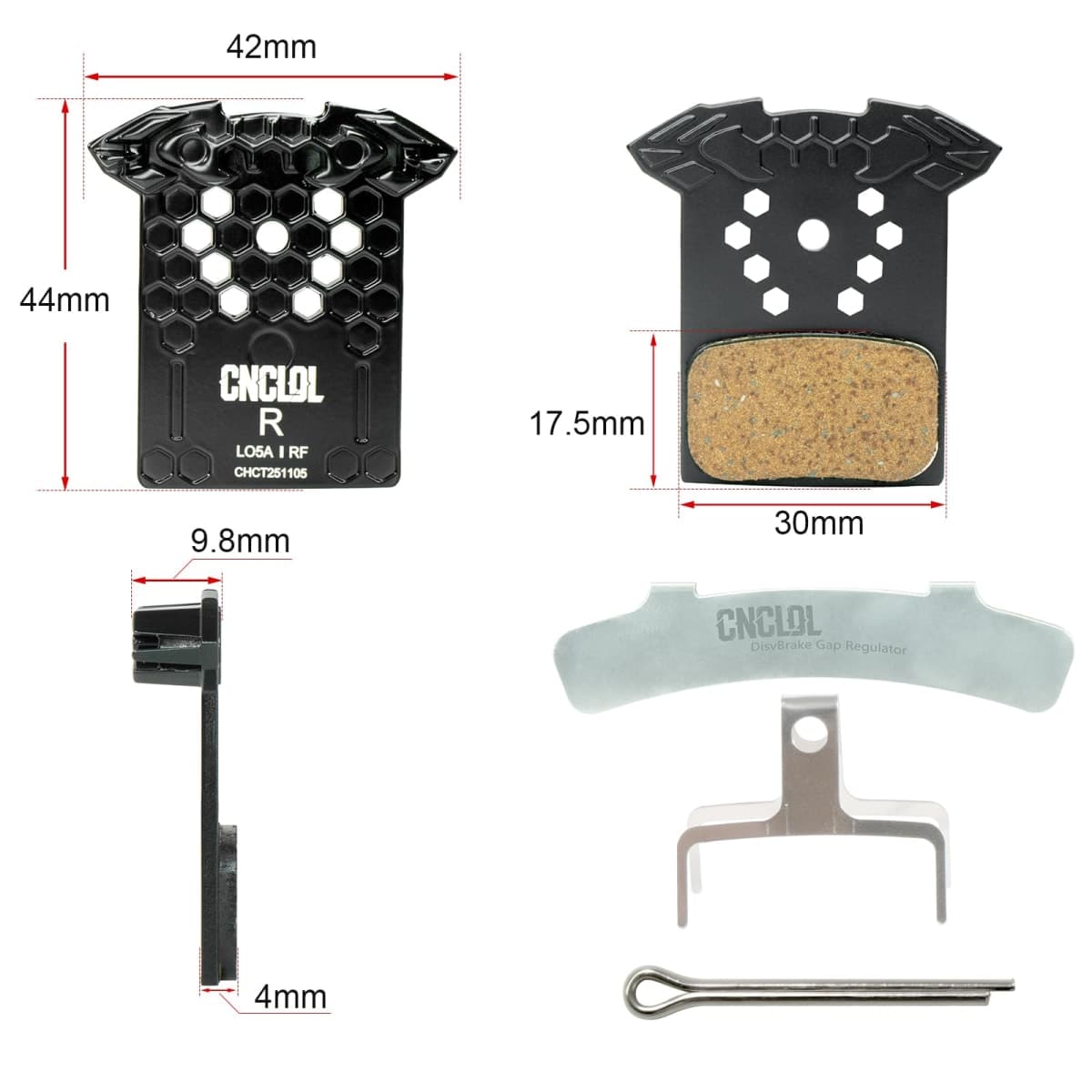 CNCLOL Bike Disc Brake Pads Metal for Shimano L03A L02A L04C L05A K04Ti K05Ti Ultegra,BR-M8110 BR-M7110 BR-R9170 BR-R8070 BR-R7070 BR-4770 BR-RS805 BR-U5000 BR-RX810 BR-RX400 BR-M6120 BR-M7120 thumbnail 3