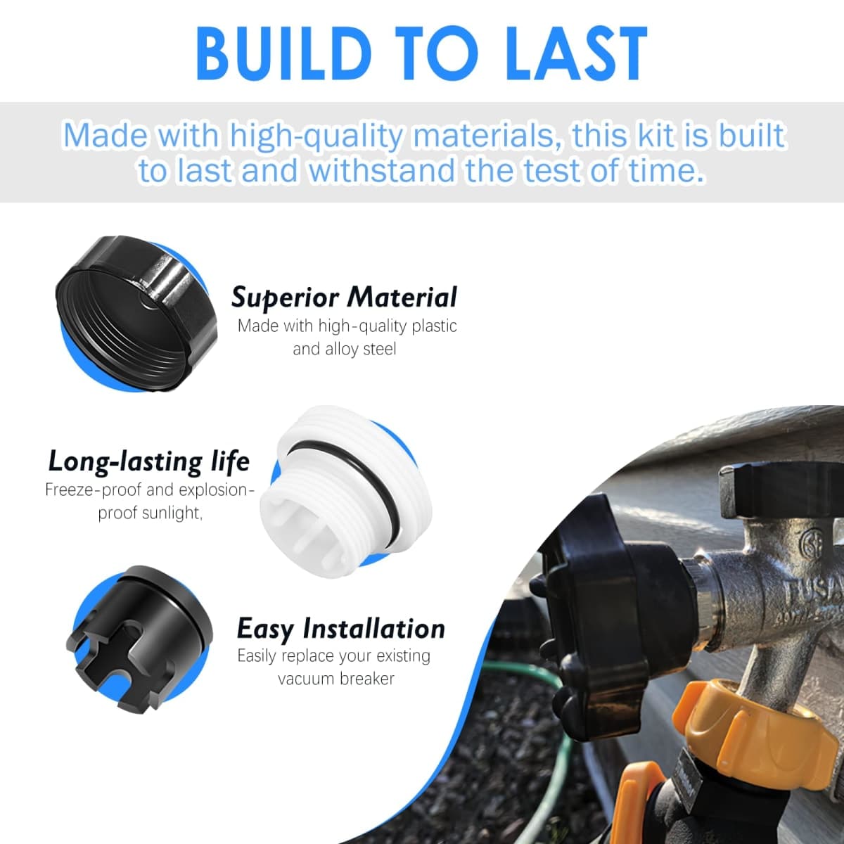 VACVBKX1B Vacuum Breaker Kit Fit for Traditional Anti-Siphon Frost-Free Sillcock Valves Replacement (2-Pack) thumbnail 4
