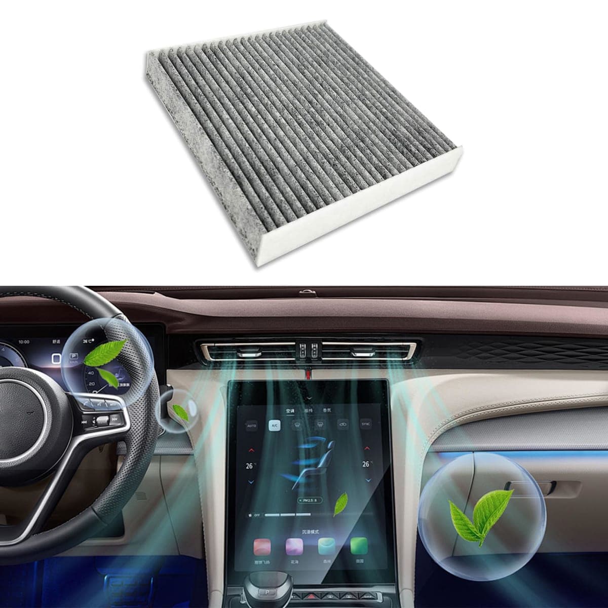 PACLVIO Cabin Air Filter, Cabin Air Filter with Activated Carbon, Premium Car Fresh Breeze Air Filter Replacement for Honda & Acura, Civic, CR-V, Odyssey, CSX, ILX, MDX, RDX, AT134, CP134, CF10134 — image 1