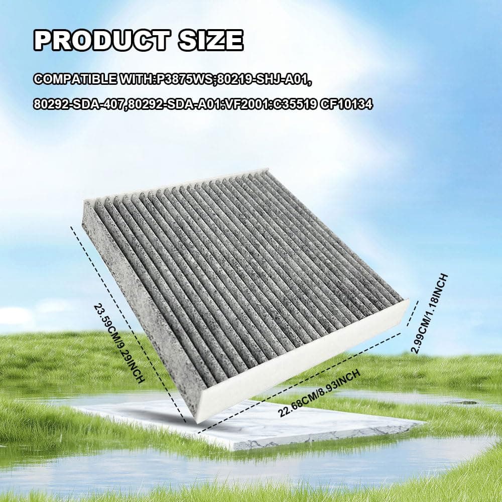 PACLVIO Cabin Air Filter, Cabin Air Filter with Activated Carbon, Premium Car Fresh Breeze Air Filter Replacement for Honda & Acura, Civic, CR-V, Odyssey, CSX, ILX, MDX, RDX, AT134, CP134, CF10134 thumbnail 2