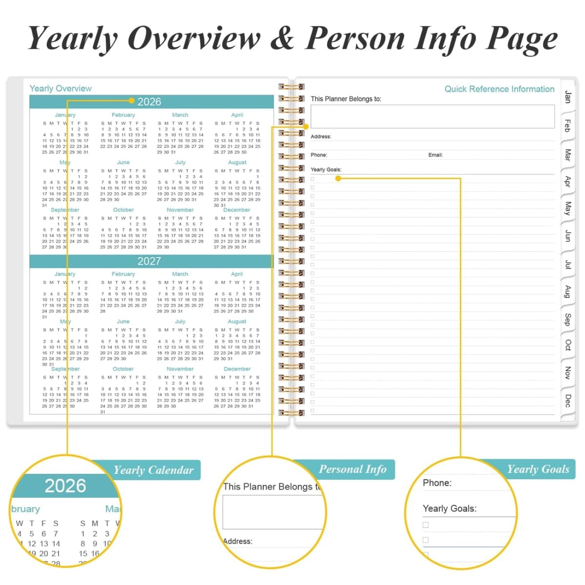 2024 Planner - A4 Weekly & Monthly Planner to Achieve Goals & Increase Productivity, January 2024 - December 2024, 8.5" x 11", Rose Leaf thumbnail 5