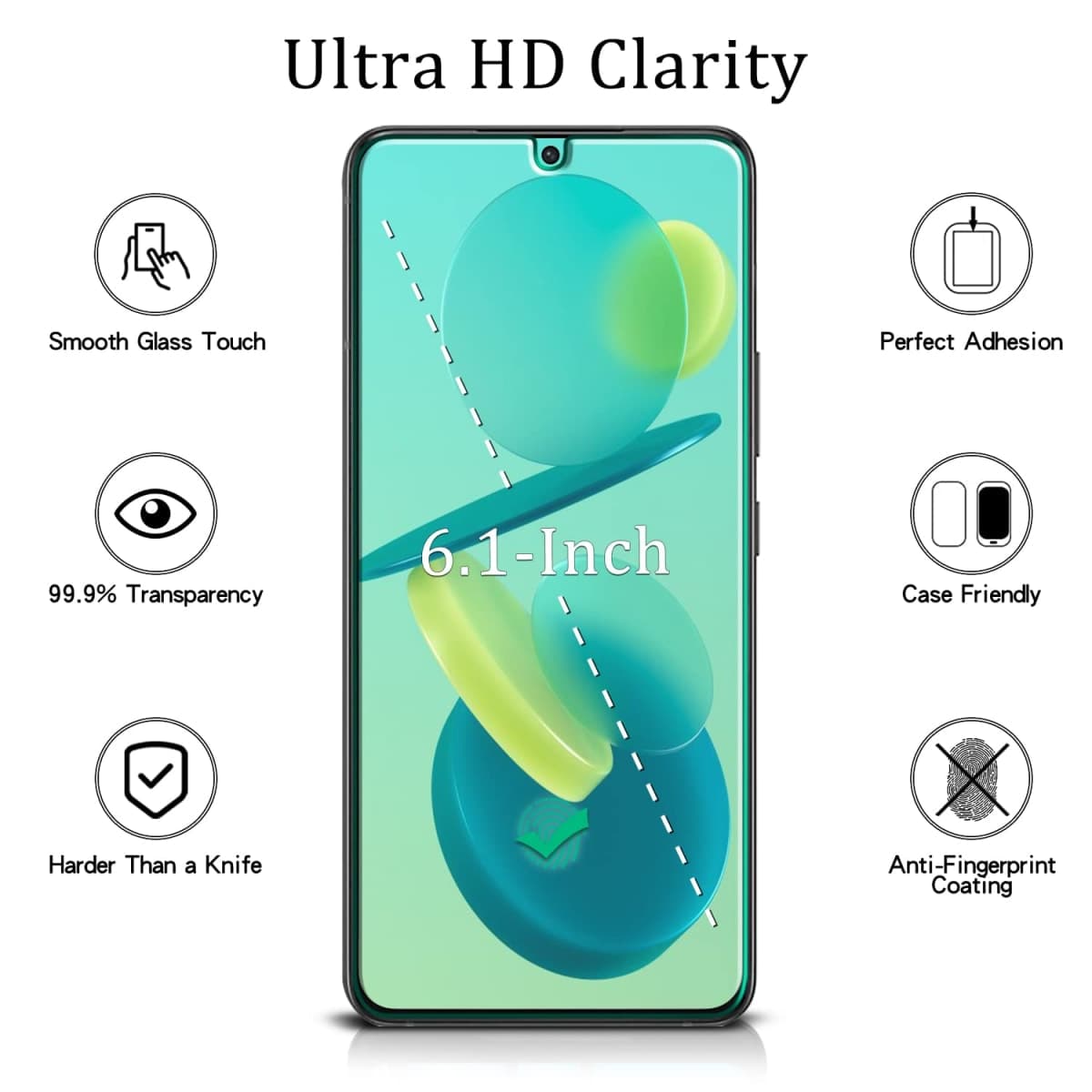 [4 Pack] MAYtobe Designed For Samsung Galaxy S22 5G Screen Protector Tempered Glass, Support Fingerprint Reader Anti-Scratch, Bubble Free thumbnail 2