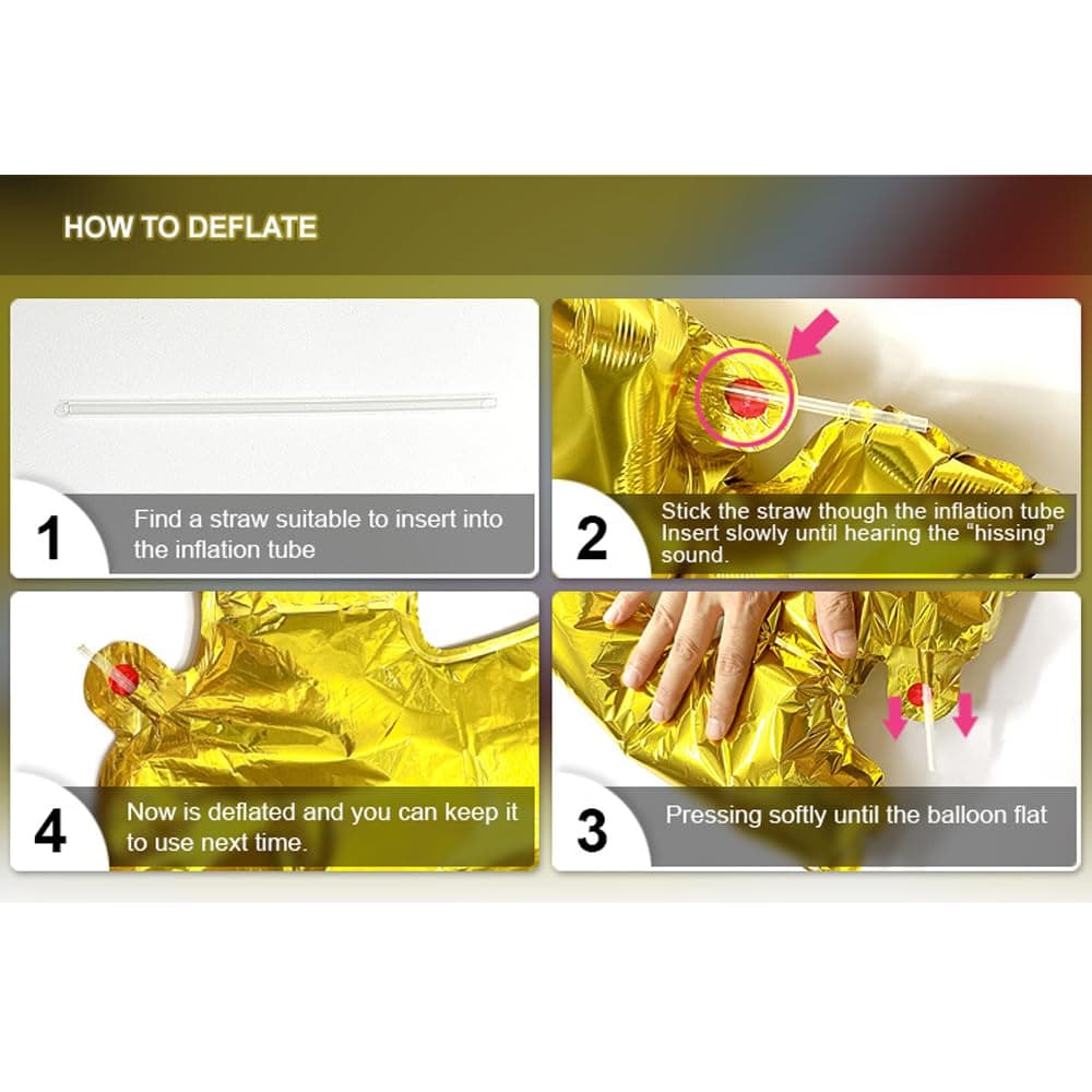 Letter and Number Balloons Set 16 Inch Aluminum Hanging Balloons with Mylar Film for Birthday Party Decorations (A-Z, 0-9 Gold) (16 inch 5 Gold) thumbnail 3