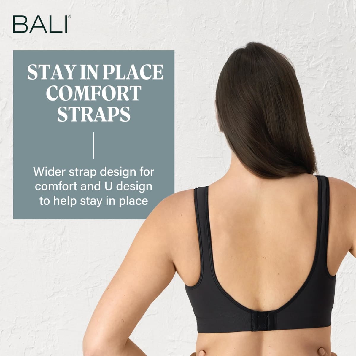 Bali Women's Comfort Revolution Shaping Wirefree Bra, Black, Medium thumbnail 3